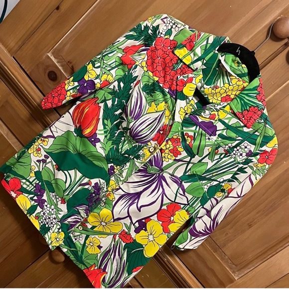 jcpenney Tops - Retro JcPenny Vibrant Tropical Floral Button-Up Shirt- sz 12
